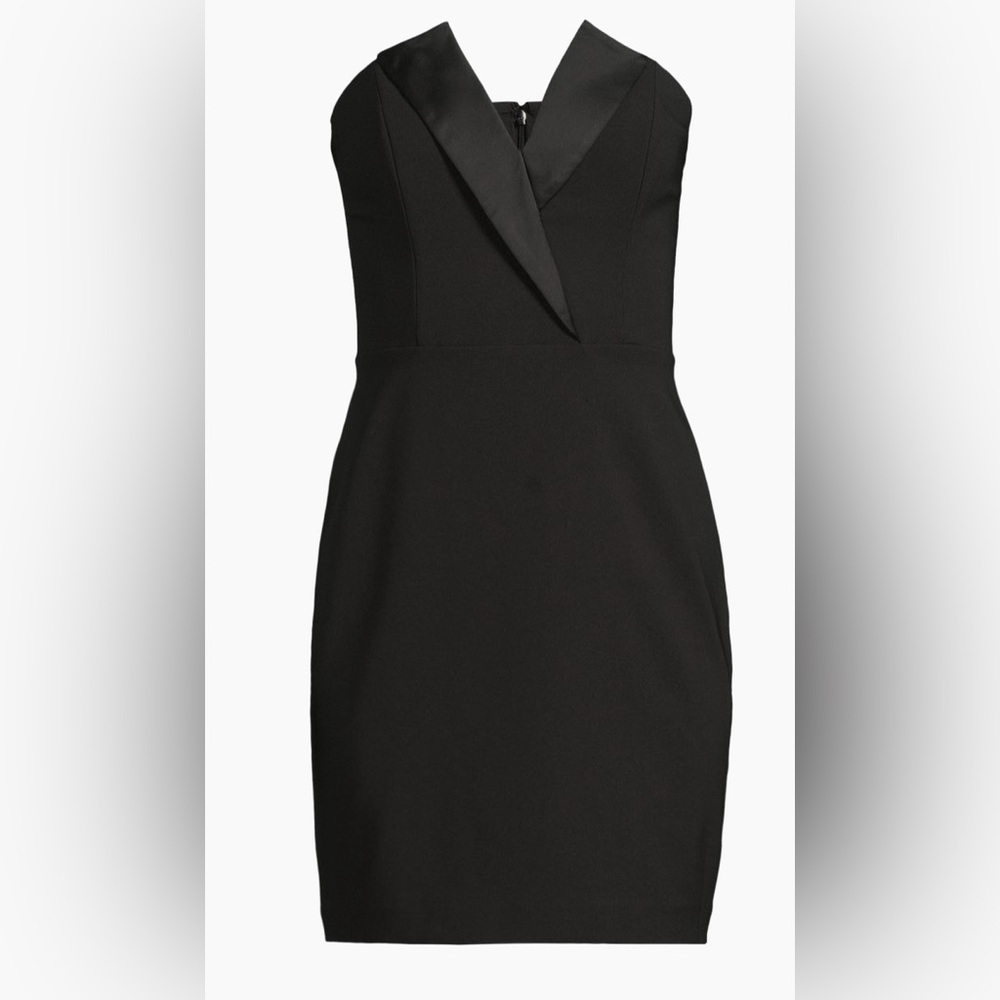Black Sheath Dress with Plunge Neckline for Cocktail